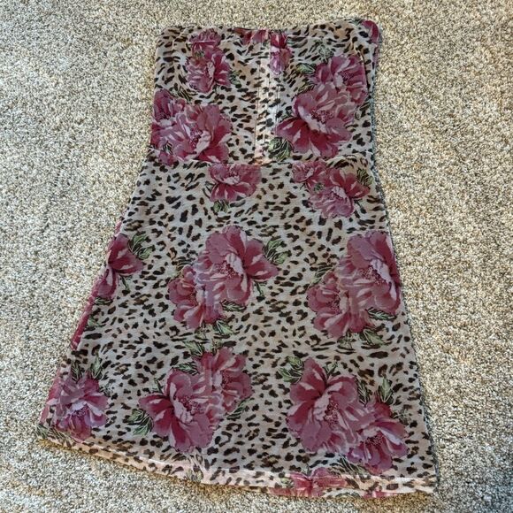 NWT Princess Polly Elaina Strapless Mini Dress | Size 4 | Leopard - Picture 3 of 8